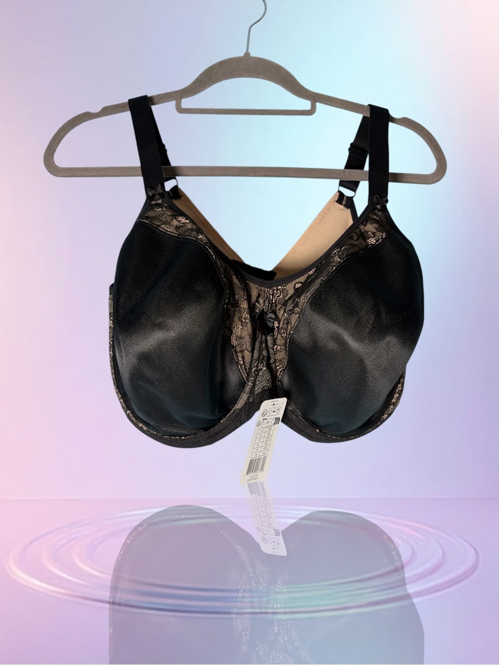 GODDESS Women's Plus Size Black YVETTE Banded Underwired Lace Detail Bra Sz 40I
